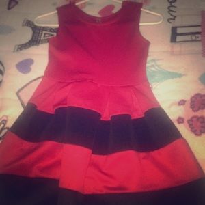 A red and black dress